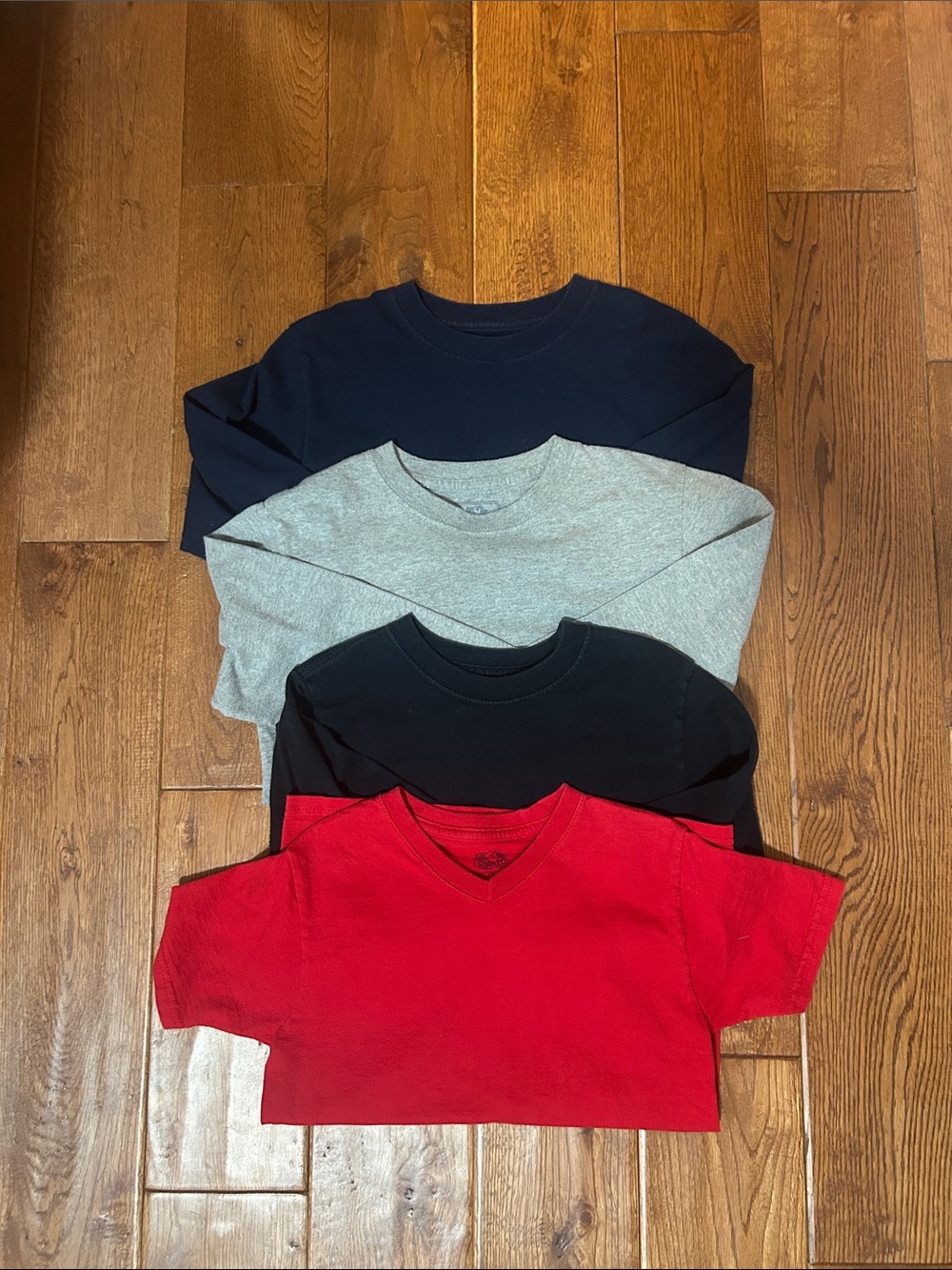 Fruit of the Loom Kids Tee Pack - Red, Black, Gray, Navy